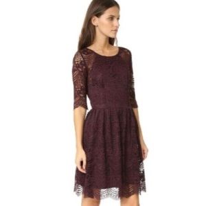 Elegant Lace Dress in Deep Purple